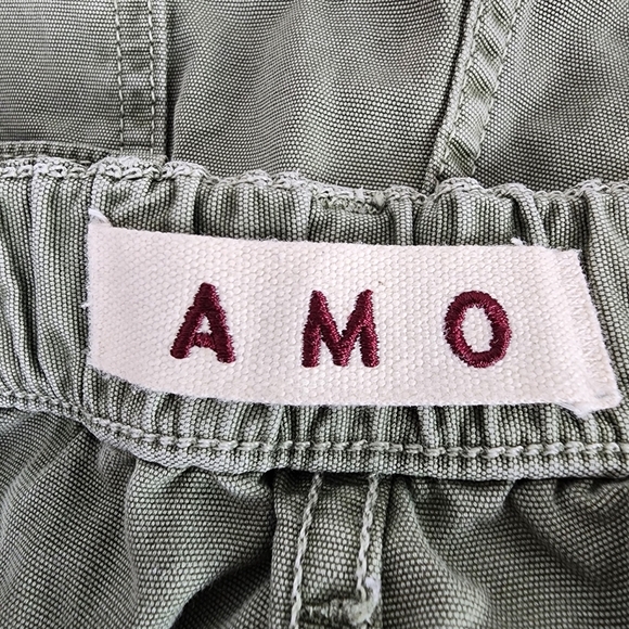 AMO Denim High Rise Utiltarian Cropped Ranger Pant Cotton Sage Green Size 29 - Picture 10 of 13
